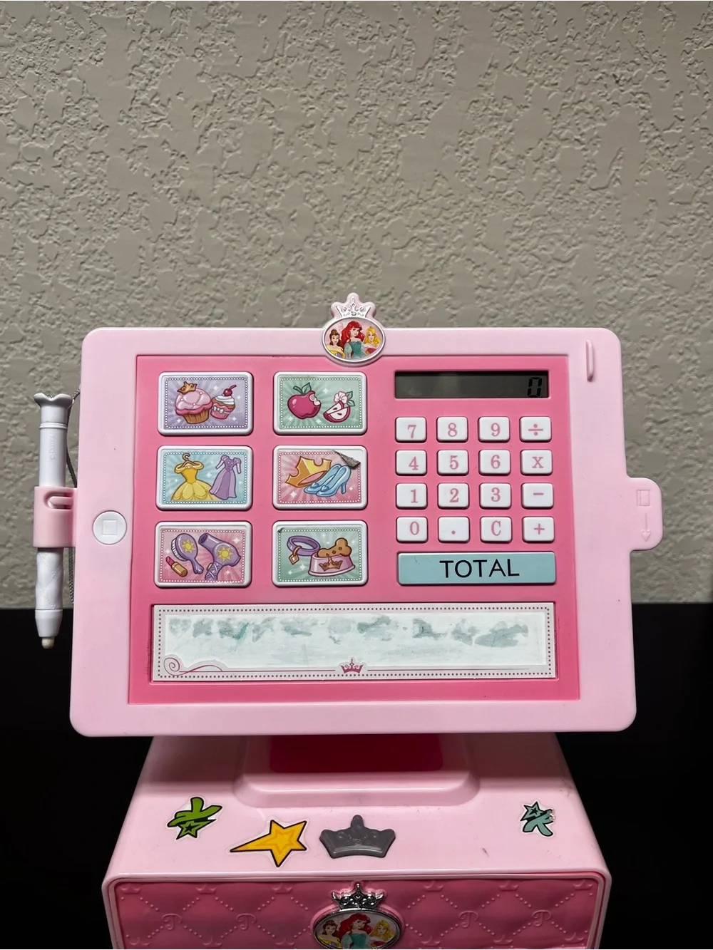 Disney Princess pink electronic toy cash register with stylus